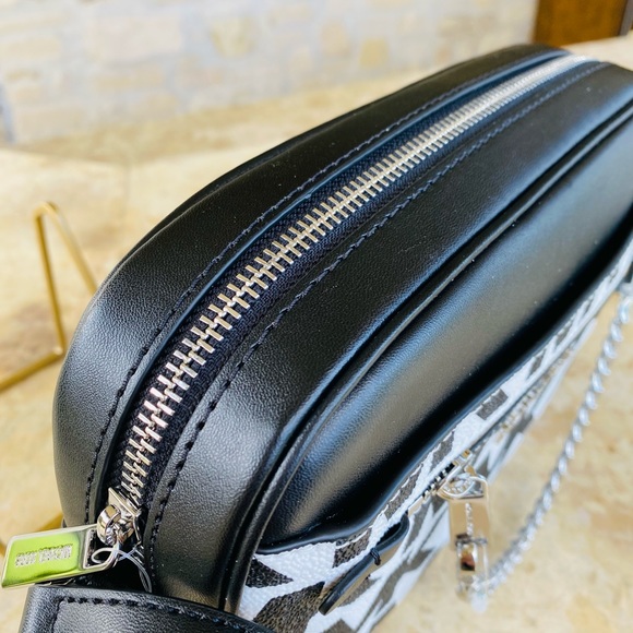 Michael Kors Graphic MK Large EW chain Xbody crossbody&wallet black white - Picture 3 of 12